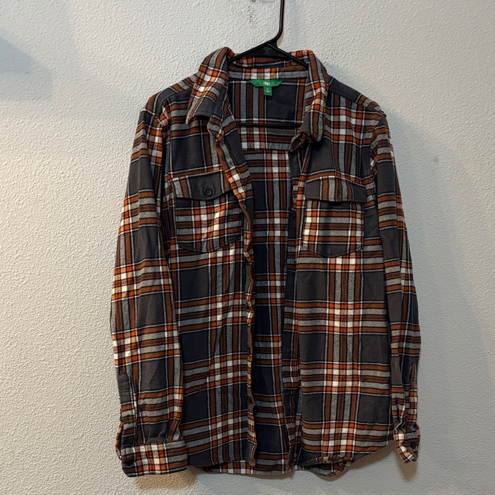Dip Orange and Black Plaid Shirt